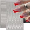 3D Glitter Silver French Nail Stickers for Women Nail Design Reflective French Nails Stickers Heart Butterfly Star Nail Stickers Wave Stripe Nail Art Stickers Swirl Lines Nail Decals Nail Supplies