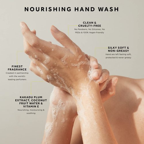 Glasshouse Fragrances The Hamptons Hand Wash, Rich in Aloe Vera & Vitamin E, Soothing & Moisturizing, Teak & Petitgrain Scent, 15.2 Fl Oz (450mL)