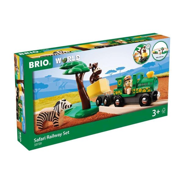 BRIO World - 33720 Safari Railway Set - Imaginitive Wooden Toy Train Set for Toddlers | Creative Play | Expansion Compatible |Safety Tested | Ideal for Kids Age 3 and Up