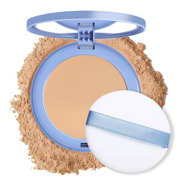 Oil Control Face Pressed Powder, Clarifying Finishing Powder, Pressed Setting Powder, Waterproof Long Lasting, Flawless Lightweight Face Cosmetics, 0.35Oz (03 Pure Beige)