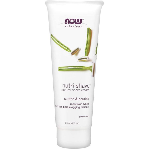 NOW Solutions, Nutri-Shave, Shave Cream, Removes Pore Clogging Residue, Reduces Irritation, 8-Ounce