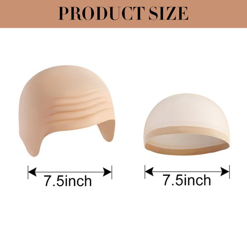 2 PCS Bald Caps Halloween Latex Bald Head Wig Cap Makeup Costume Accessories Adult Cosplay Party Supplies for Gru