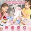Wooden Tea Party Set, Tea Set for Little Girls 1-3 Toddler Tea Sets for Girls 2-4 with Wooden Toys Food Pretend Play Tea Party Wooden Kitchen Toys Playset Christmas Birthday Gift