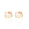 HELLO KITTY Sanrio Girls Jewelry Set - Flash Plated 18+3 Necklace and Stud Earrings Officially Licensed (Pink)