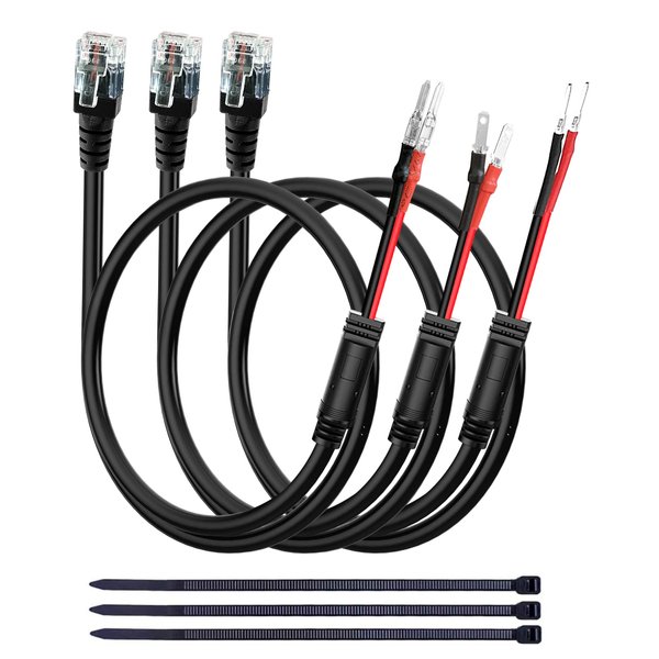 Radar Detector Hardwire Power Cord, Rearview Mirror Plug Cable, with Inline Fuse Holder,Suitable for Uniden Escort Beltronics Valentine One Cobra Whistler Radar Detector,3-Piece Set,16'' (RJ11)