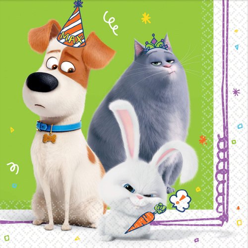 "The Secret Life Of Pets 2" Green Luncheon Party Napkins, 6.5" x 6.5", 16 Ct.