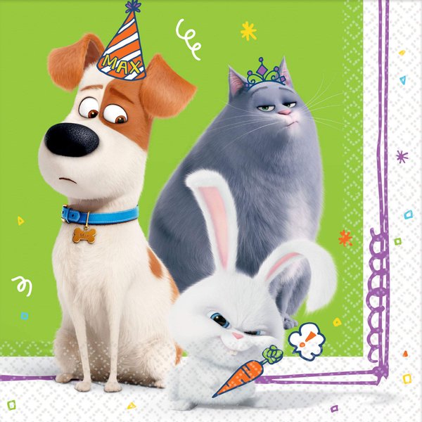 "The Secret Life Of Pets 2" Green Luncheon Party Napkins, 6.5" x 6.5", 16 Ct.