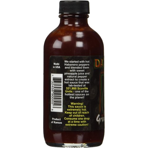 Da Bomb - Ground Zero - Original Hot Sauce - 321,900 Scovilles - 4oz Bottle - Made in USA with Habanero Peppers- Non-GMO, Gluten Free, Sugar Free, Keto - Pack of 1