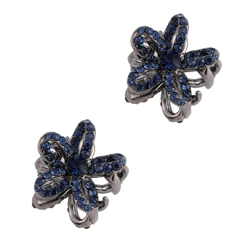 MILISTEN 2Pcs Mini Hair Claw Clip, Rhinestone Non Slip Jaw Clips, Flower Shape Hair Accessories For Women Girls