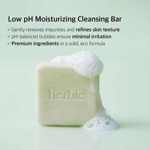 herbic Toscana Daily Face Cleansing Bar - Low pH, Mild Exfoliating, Gentle Cleanser for Dry Skin, Pore and Sebum Care | Clean Beauty