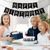 Waenerec Black Happy Birthday Banner Sign Happy Birthday Bunting Banner Garland for Kids Girl Woman Birthday Tea Party Decorations Bunting Flag Birthday Party Supplies