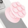 AUROX Expandable and Collapsible Phone Grip Stand Holder, Silicone Suction Cup Phone Grip Holder Stand, Compatible with Kindle, Smartphone Tablet Cell Phone Accessory (Adhesive Type, Pink)