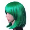 SWACC 11” Women Short Straight Synthetic Bob Wig Candy color Cosplay Wig Anime Costume hairpiece for Party with Wig Cap (Green-04)