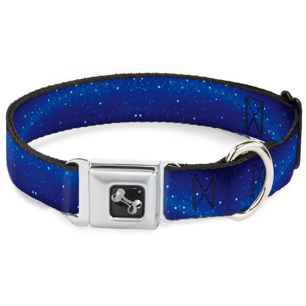 Dog Collar Seatbelt Buckle Galaxy Arch Blues White 9 to 15 Inches 1.0 Inch Wide