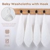 Yoofoss Muslin Baby Washcloths 100% Cotton Face Towels 10 Pack Wash Cloths for Baby 12x12in Soft and Absorbent Baby Wipes (White)