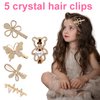 Qopoto Hair Accessories Kits for Girls, Hair Set for Girls Including Gift Box/Hair Clips/Hair Barrettes/Hair Ties/Hair Bows, Little Girls Teen Girl Birthday Gifts Age 4-15 (Crystal with Case)