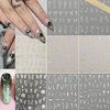 9 Sheets Metallic Silver Nail Art Stickers 3D Gold Silver Irregular French Stripe Line Nail Decals Self-Adhesive Marble Nail Art Stickers for Women Girls Nail DIY Decoration Nail Accessories