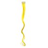 SWACC 12 Pcs Curly Wavy One Color Party Highlights Clip on in Hair Extensions Colored Hair Streak Synthetic Hairpieces (Yellow)