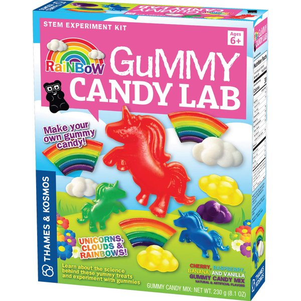 Thames & Kosmos Rainbow Gummy Candy Lab - Unicorns, Clouds & Rainbows! Sweet Science STEM Experiment Kit, Make Your Own Gummy Candies in Cool Shapes & Colors