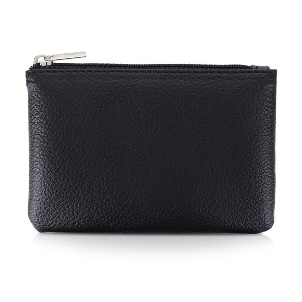 TIESOME Coin Purse, PU Lychee Pattern Zipper Coin Purse Portable Coin Purse Mini Change Wallet for Women Coin Pocket Mini Money for Women Credit Card ID Key Headset Lipstick (Black)