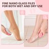 BALUCA Glass Foot File Callus Remover, Heel Scraper Shower Foot Scrubber for Dead Skin Remover, Nano-Glass Egg Pumice Stone Pedicure Foot Buffer - Pink