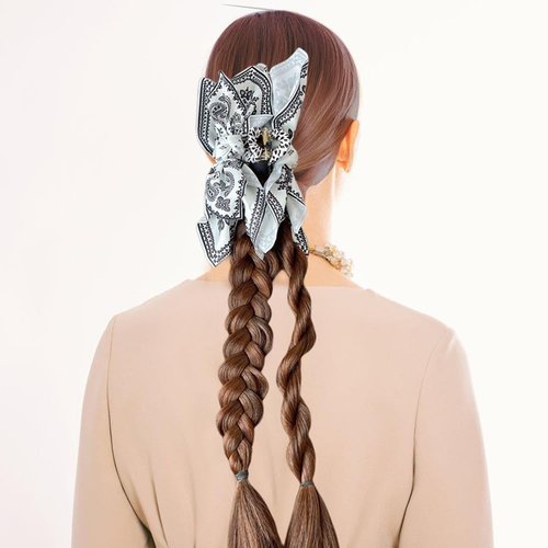 OULIGET Ponytail Extension Claw Clip,Wig Clips Braided Ponytail Extension Hair,Retro Butterfly Hairpin Double Braided Ponytails Hairpieces for Women,Brown,18 Inches