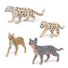 GAICOM Wildlife Model Set 4PCS Snow Leopard,Serval,Leopard Cat Party Favors Toys for Boys Girls Kids
