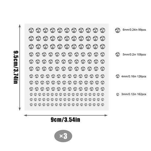 495pcs Face Gemstones, Non Piercing Nose Stud Stickers Silver Eyebrow Stud Stickers Lip Studs Stick on Face Rhinestones Diamond Stickers Cool Punk Y2K Makeup Patches for Women Men