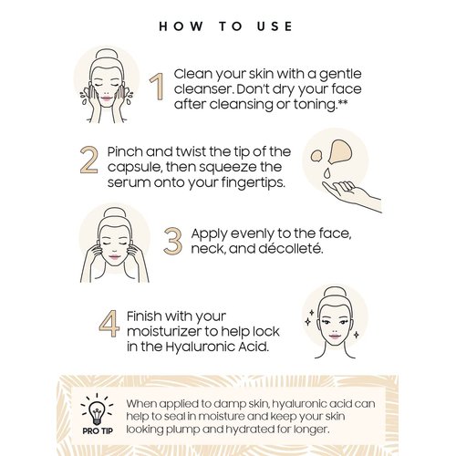 SKINWORKS Hyaluronic Acid Serum for Face, Anti Aging Serum for Fine Lines & Wrinkles, Hydrating Glow Serum, Face Moisturizer Plump & Repair Dry Skin, Unscented, 30 Capsules