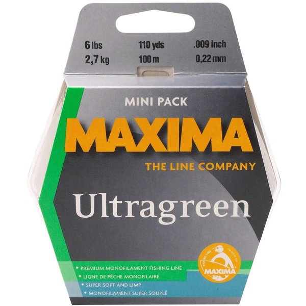Maxima Fishing Line MMG15 Mini Pack, Ultragreen, 15-Pound/110-Yard
