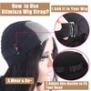 Atimiaza 2Pcs Adjustable Elastic Wig Band for Glueless Wig with Non-Slip Silicone Strips & Removable Buckles, Wig Bands for Keeping Wigs in Place Elastic Wig Strap to Secure Wig (Black)