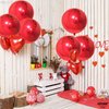 KatchOn, Big Metallic Red Balloons - 22 Inch, Pack of 6 | 360 Degree 4D Sphere Red Metallic Balloons for Red Party Decorations | Red Chrome Balloons, Red Foil Balloons for Red Birthday Decorations