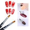 Kalolary Poly gel Dual Brushes for Nails, Acrylic Nail Brush with Spatula & Cuticle Pusher Tools for Poly gel Application Acrylic Powder Nail Extension - 2Pcs