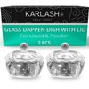 Karlash Nail Art Acrylic Liquid Powder Dappen Dish With Lid Clear Glass Crystal Cup Glassware Tools Glass Dappen Dish Nail Crystal Bowl Glass… (Pack of 2)