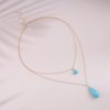 TseanYi Boho Teardrop Turquoise Neckalce Layered Turquoise Pendant Neckalce Gold Circle Turquoise Choker Necklace Vintage Layering Turquoise Water drop Necklace Jewelry for Women and Girls