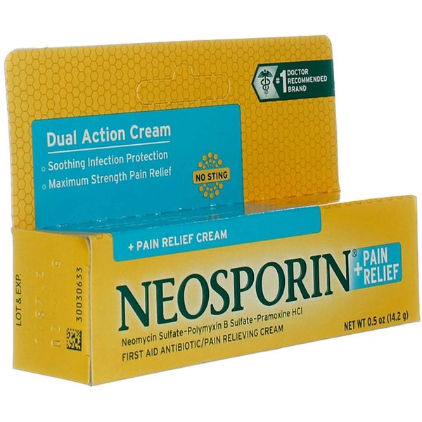 Neosporin Plus Pain Relief Cream, Maximum Strength, 0.5 oz (Pack of 3)