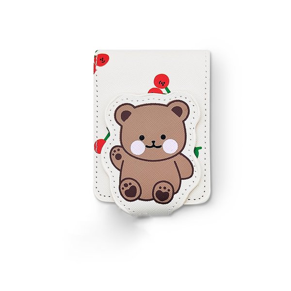 AfitLulu Mini Lipstick Bag, Lipstick Case with Mirror for about 3pcs 4in Lipsticks Cute Bear Pattern Waterproof Purse Outside Travel Mini Makeup Bag for Key Small Earphone (Bear)