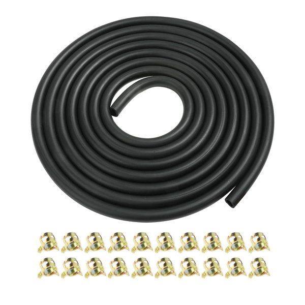 RACOONA 9.85FT Fuel Line,1/4" ID Fuel Line Hose with 20Pcs 2/5" ID Hose Clamps,Car Accessories Gas Line Small Engine Fuel Line,Stretchy Fuel Line for Motorcycle Mowers Tractors and All Small Engines