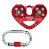 NAXEN Zip Line Pulley Tandem Speed Dual Trolley with Oval Carabiner