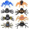 8 Pack 5 inch Realistic Rubber Spider Toy, Black Spiders Toys Set, Super Stretches Material TPR, Smelless Halloween Decoration Party Favors Gag Novelty Practical Jokes for Kids