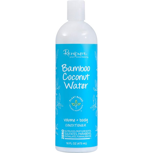 Renpure Plant-Based Beauty Bamboo Coconut Water Volume + Body Conditioner, 16 Fluid Ounces