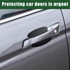 Dickno 4PCS Car Door Handle Sticker, Non-Marking Carbon Fiber Auto Door Handle Protective Films, Anti-Scratch Automotive Door Cup Protector, Universal Vehicle Decor Accessories (Black)