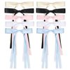 10pcs Hair Clips,Ribbon Bow Hair Ties with Tassel for Girl Women Long Tail bow Solid Satin Bowknot Hair Clips Metal Clips Barrettes for Teen Hair Accessories Black White Beige Blue Pink