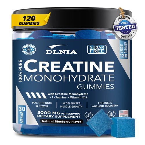 Creatine Monohydrate Gummies for Men & Women - Sugar Free & Vegan Advanced Formula W/L-Taurine + Vitamin B12 - for Muscle Strength, Muscles Builder, Recovery, Energy Boost, Pre-Workout Supplement