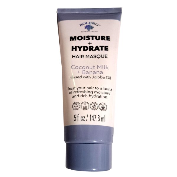 Bolero Beverly Hills Moisture + Hydrate Hair Masque Coconut Milk + Banana Infused with Jojoba Oil 5fl oz