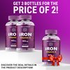 Iron Supplement for Women & Men with Vitamin C, Iron Gummies for Adults 40mg Iron and 100mg Vitamin C, Free Blood Builder for Anemia, Natural Grape Flavor, 30 Day Supply