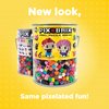 Pix Brix Pixel Art Puzzle Bricks Bucket – 1,500 Piece Pixel Art Kit with 10 Colors, Medium Palette – Patented Interlocking Building Bricks, Create 2D and 3D Builds – Stem Toys, for Age 6 Plus