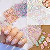 30 Sheets Colorful Flower Nail Art Stickers 3D Self-Adhesive Flower Nail Decals Flower Daisy Bow Stickers with Rhinestones Nail Designs for Women Manicure Tips