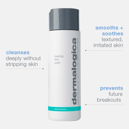 Dermalogica Clearing Skin Wash (8.4 Fl Oz) Anti-Aging Acne Face Wash - Natural Breakout Clearing Foam with Salicylic Acid and Tea Tree Oil