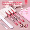 Saviland Kolinsky Acrylic Nail Brush Set: Size 8 10 14 Acrylic Brushes for Acrylic Nails Nail Brush for Acrylic Powder Application Nail Art Extension Carving Manicure Tools with Brush Holder Table Mat